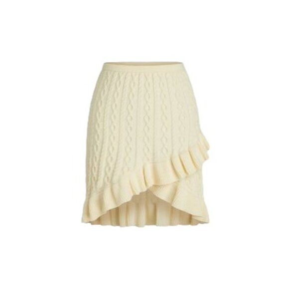 NWT Cider M Cable Knit Cream Ruffle Hem Mini Skirt - Picture 1 of 9
